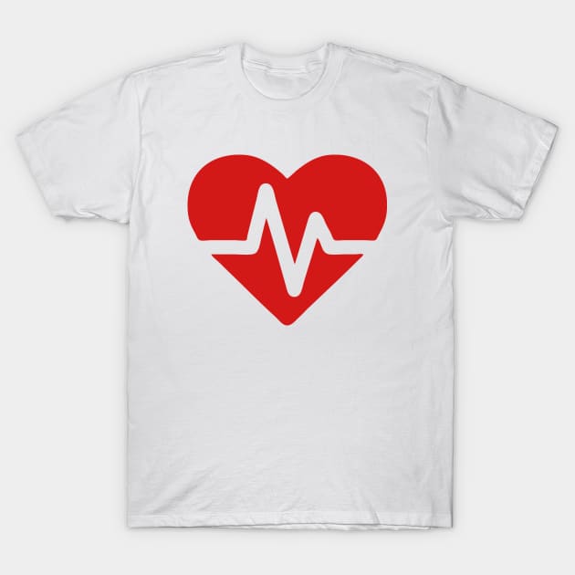 Heart Beat Pulse Icon T-Shirt by AustralianMate